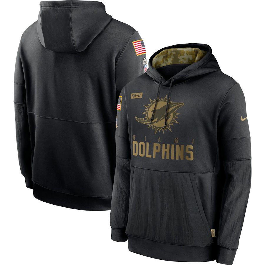 Men Miami Dolphins Black Salute To Service Hoodie Nike NFL Jerseys->miami dolphins->NFL Jersey